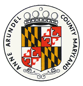 A round logo of the anne arundel county, maryland.